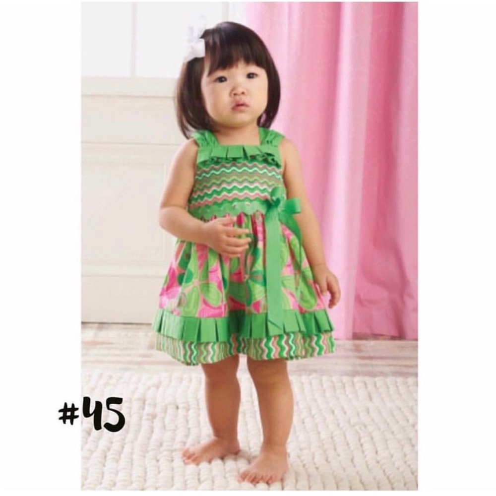 NEW Mud Pie Little Sprout Pleated Ruffle Dress 0-6 Months
